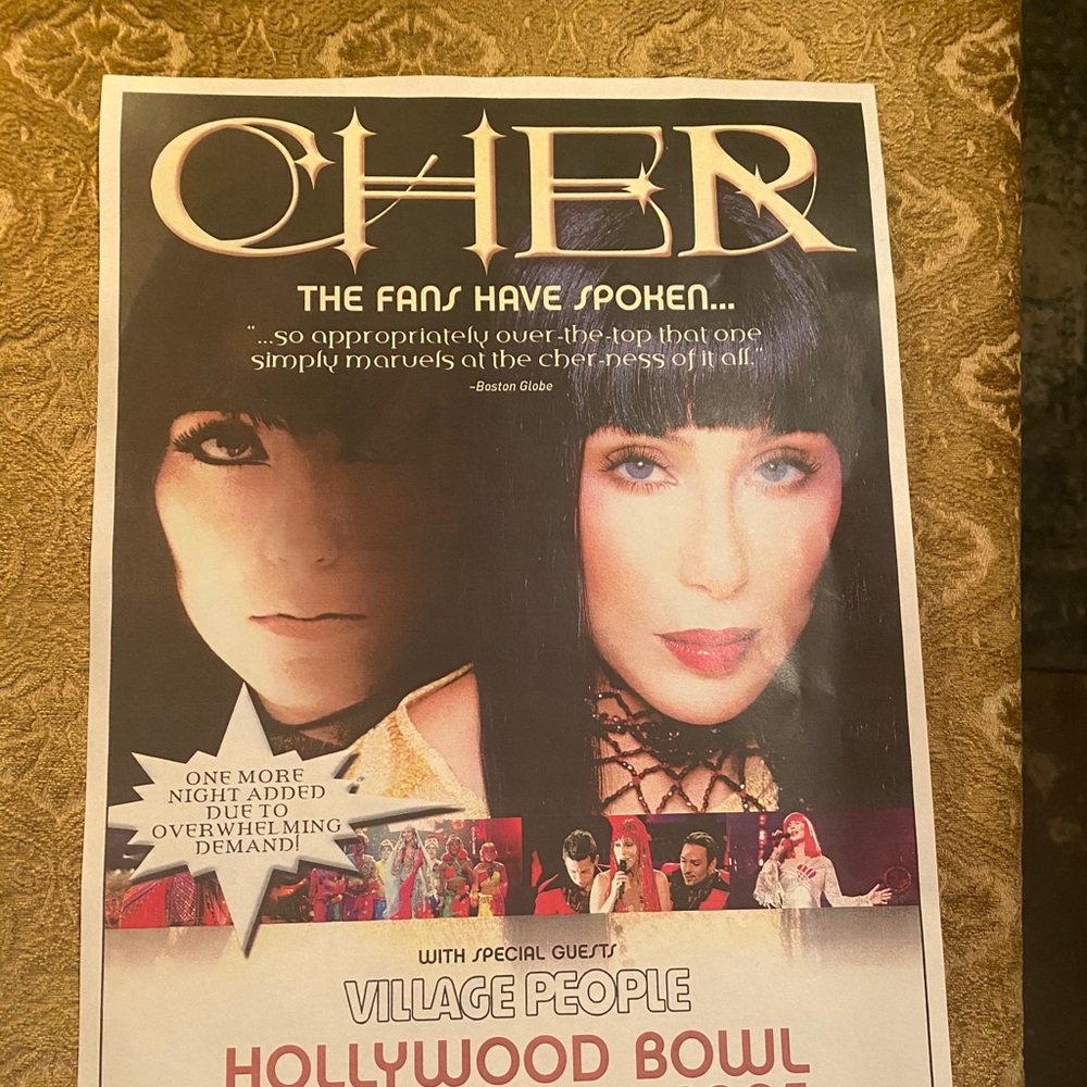 CHER CONCERT STREET ARENA FLYER VERY RARE !!!